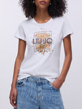 Liu Jo T-shirt Donna WA6493JS923 Bco Liujo Foulard bl - Bianco