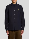 Lyle & Scott Camicia Casual Linen Blend Uomo LW2405V Dark Navy - Blu