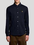 Lyle & Scott Camicia Casual Pique Jersey Uomo LW2407V Dark Navy - Blu