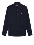 Lyle & Scott Camicia Casual Pique Jersey Uomo LW2407V Dark Navy - Blu
