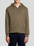 Lyle & Scott Felpa Zip Uomo ML420VOG Khaki Ash - Verde