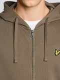 Lyle & Scott Felpa Zip Uomo ML420VOG Khaki Ash - Verde
