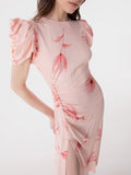 Mar De Margaritas Vestito Midi Kristel Donna MMABW01537 Lotus Pesca - Rosa