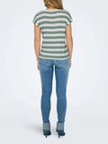 Only T-shirt Lira Bianco Donna 15252103 Chinois Green Cloud Dancer - Verde