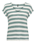 Only T-shirt Lira Bianco Donna 15252103 Chinois Green Cloud Dancer - Verde