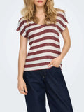 Only T-shirt Lira Bianco Donna 15252103 Spiced Apple Cloud Dancer - Rosso