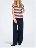 Only T-shirt Lira Bianco Donna 15252103 Spiced Apple Cloud Dancer - Rosso
