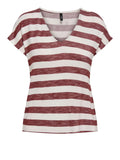Only T-shirt Lira Bianco Donna 15252103 Spiced Apple Cloud Dancer - Rosso