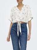 Only Camicia Casual Donna 15281497 Cloud Dancer Nira Flower - Bianco