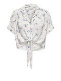 Only Camicia Casual Donna 15281497 Cloud Dancer Nira Flower - Bianco