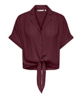 Only Camicia Casual Paula Donna 15281497 Maroon Banner - Bordeaux
