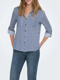 Only Camicia Casual Donna 15281677 Peacoat White - Blu