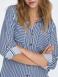 Only Camicia Casual Donna 15281677 Peacoat White - Blu