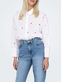 Only Camicia Casual New Lina Donna 15283743 Bright White Heart - Bianco