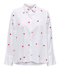 Only Camicia Casual New Lina Donna 15283743 Bright White Heart - Bianco