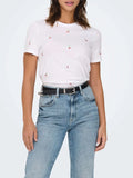 Only T-shirt Ketty Donna 15288473 Bright White Cherries - Bianco