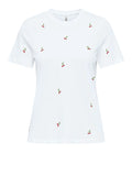 Only T-shirt Ketty Donna 15288473 Bright White Cherries - Bianco