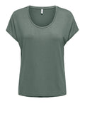 Only Maglia Donna 15315976 Laurel Wreath Silver Glitter - Verde