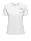 Only T-shirt Donna 15317989 Cloud Dancer Flowers - Bianco