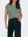 Only T-shirt Donna 15318422 Laurel Wreath Gold Lurex Strip - Verde