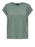 Only T-shirt Donna 15318422 Laurel Wreath Gold Lurex Strip - Verde