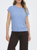 Only T-shirt Donna 15318422 Open Air Gold Lurex Stripe - Celeste