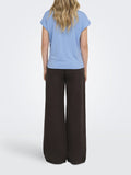 Only T-shirt Donna 15318422 Open Air Gold Lurex Stripe - Celeste