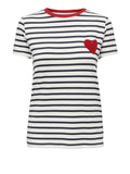 Only T-shirt Heart Life Donna 15318959 Cloud Dancer Night Sky / Red H - Bianco