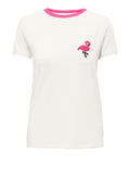 Only T-shirt Donna 15318959 Cloud Dancer Flamingo - Bianco