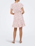 Only Vestito Mini Claudette Donna 15320419 Cloud Dancer Pink Flower - Rosa
