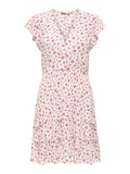 Only Vestito Mini Claudette Donna 15320419 Cloud Dancer Pink Flower - Rosa