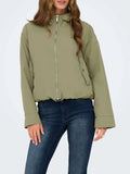 Only Giubbino Bealo Hood Donna 15336162 Aloe Silver Trim - Verde
