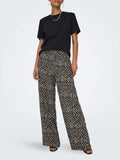 Only Pantalone Palazzo Donna 15341492 Black Katty Animal - Nero