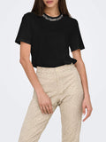Only T-shirt Donna 15343568 Black Rhinestone Necklace - Nero