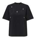 Only T-shirt Donna 15343769 Black Mix Stone Heart Chest - Nero