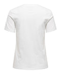 Only T-shirt Donna 15343771 Cloud Dancer Single Heart Ches - Bianco