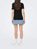 Only T-shirt Donna 15343771 Black Three Hearts Chest Rhnst - Nero