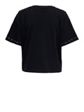 Only T-shirt Donna 15343834 Black Silver Studs Neck+sleeve - Nero