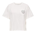 Only T-shirt Donna 15343834 Bright White Chest Pocket+silv - Bianco