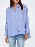 Only Camicia Casual New Lina Donna 15344336 Moonlight Blue Stripew. Red he - Celeste
