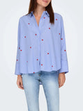 Only Camicia Casual New Lina Donna 15344336 Moonlight Blue Stripew. Red he - Celeste