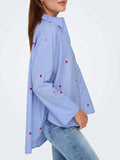 Only Camicia Casual New Lina Donna 15344336 Moonlight Blue Stripew. Red he - Celeste