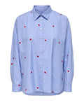 Only Camicia Casual New Lina Donna 15344336 Moonlight Blue Stripew. Red he - Celeste