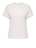 Only T-shirt Donna 15346733 Cloud Dancer White Pearls + si - Bianco