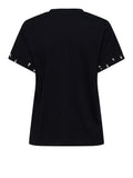 Only T-shirt Donna 15346733 Black White Pearls + Silver st - Nero