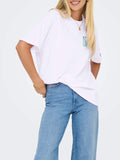 Only T-shirt Donna 15346761 Bright White Sardinas Frescas - Bianco