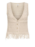 Only Gilet Donna 15364856 Ecru Fmop Button - Avorio
