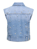 Only Giubbino di Jeans Smanicato Donna 15366346 - Denim
