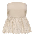 Only Top Donna 15367426 Olive Gray Bright White Emb - Avorio