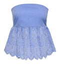 Only Top Donna 15367426 Blue Bonnet Bright White Emb - Celeste